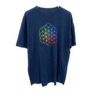 Coldplay 2016 Head Full of Dreams Tour Dates Concert T shirt Men L Navy